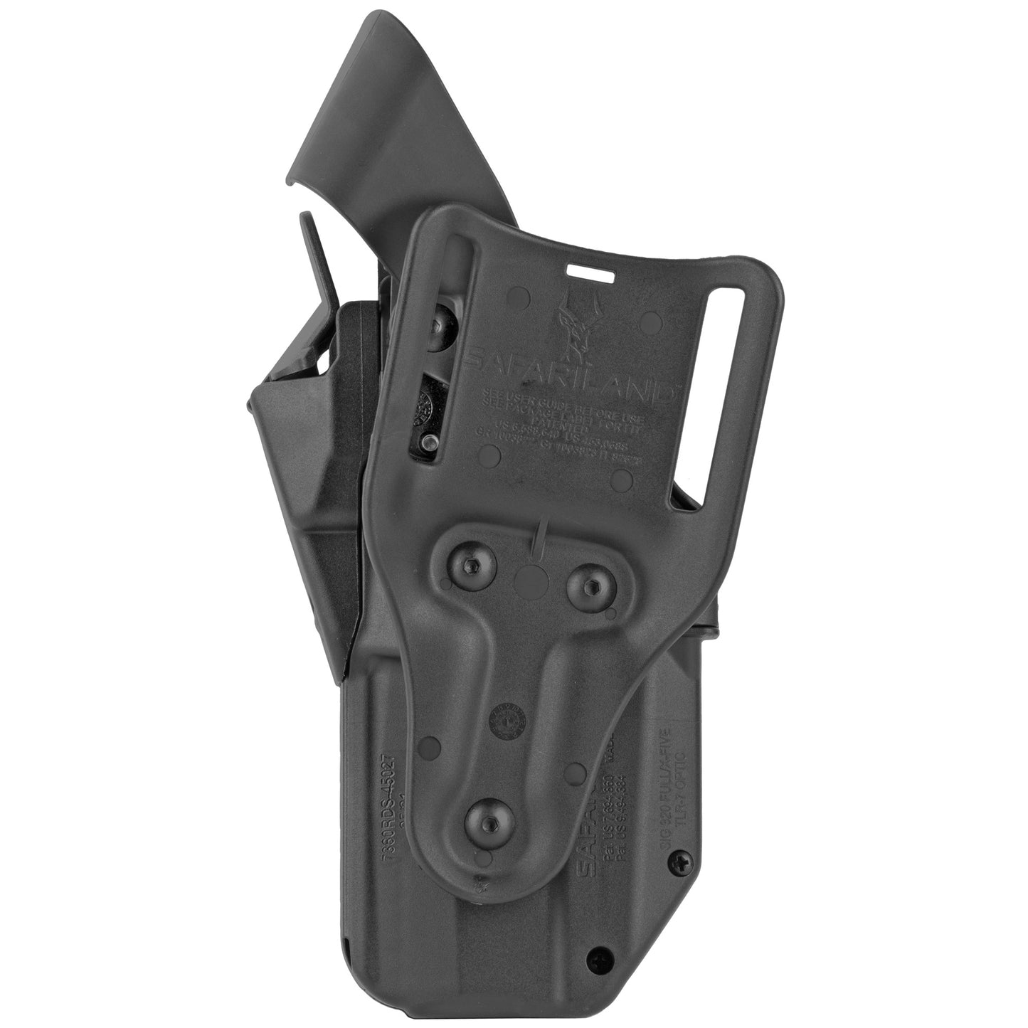 Safariland, 7360RDS, ALS/SLS Mid-Ride Level-III Retention Holster, Fits Sig Sauer P320RX, P320 X-VTAC, M17, or X-Full, Kydex, Black, Right Hand