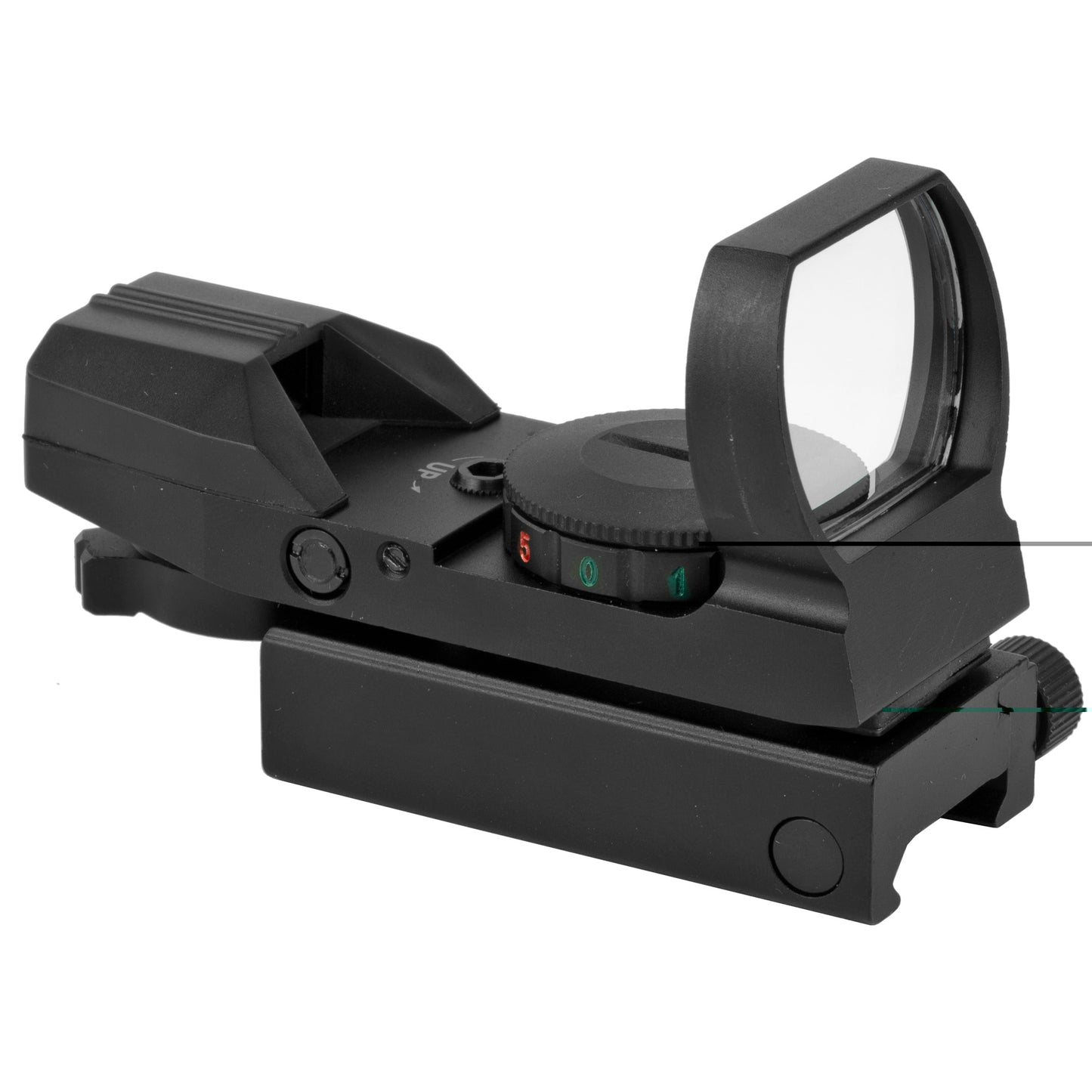 Truglo, Red Dot, Black Finish, Multiple Reticle, Dual Color Open Dot Sight, 34mm