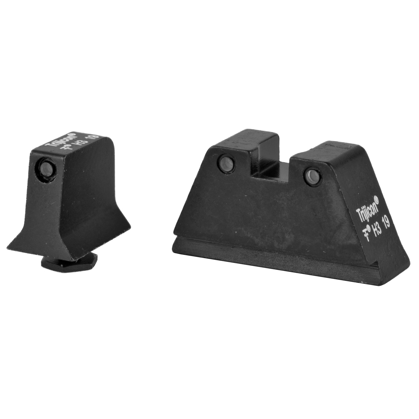 Trijicon, Bright & Tough, Sight, Suppressor Set, Fits Glock 17,17L,19,22,23,24,25,26,27,28,31,32,33,34,35,37,38,39, Black Front/Black Rear with Green Lamps