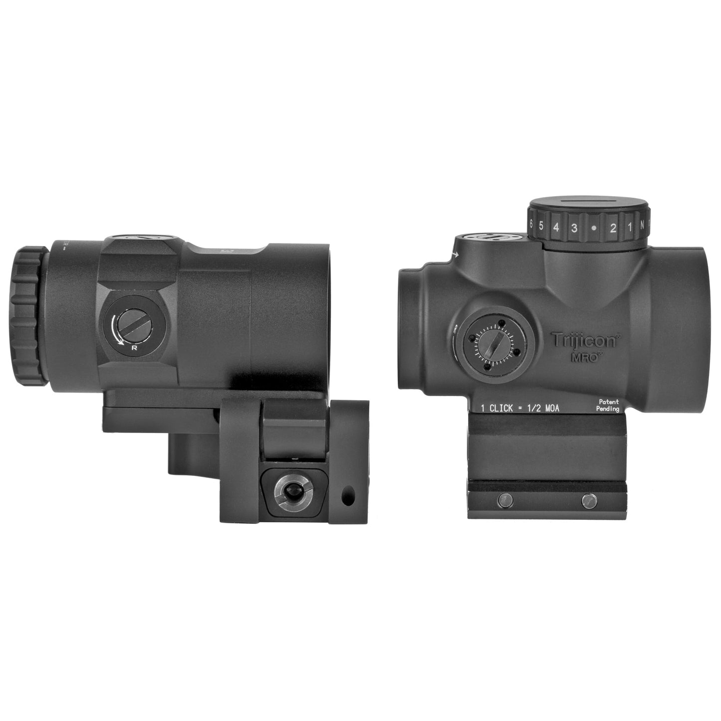 Trijicon, MRO HD, Red Dot, 1X25, 68MOA Circle With 2MOA Center Dot, Black, Full Co-Witness Mount , 3X Magnifier With Adjustable Height Quick Release, Flip to Side Mount