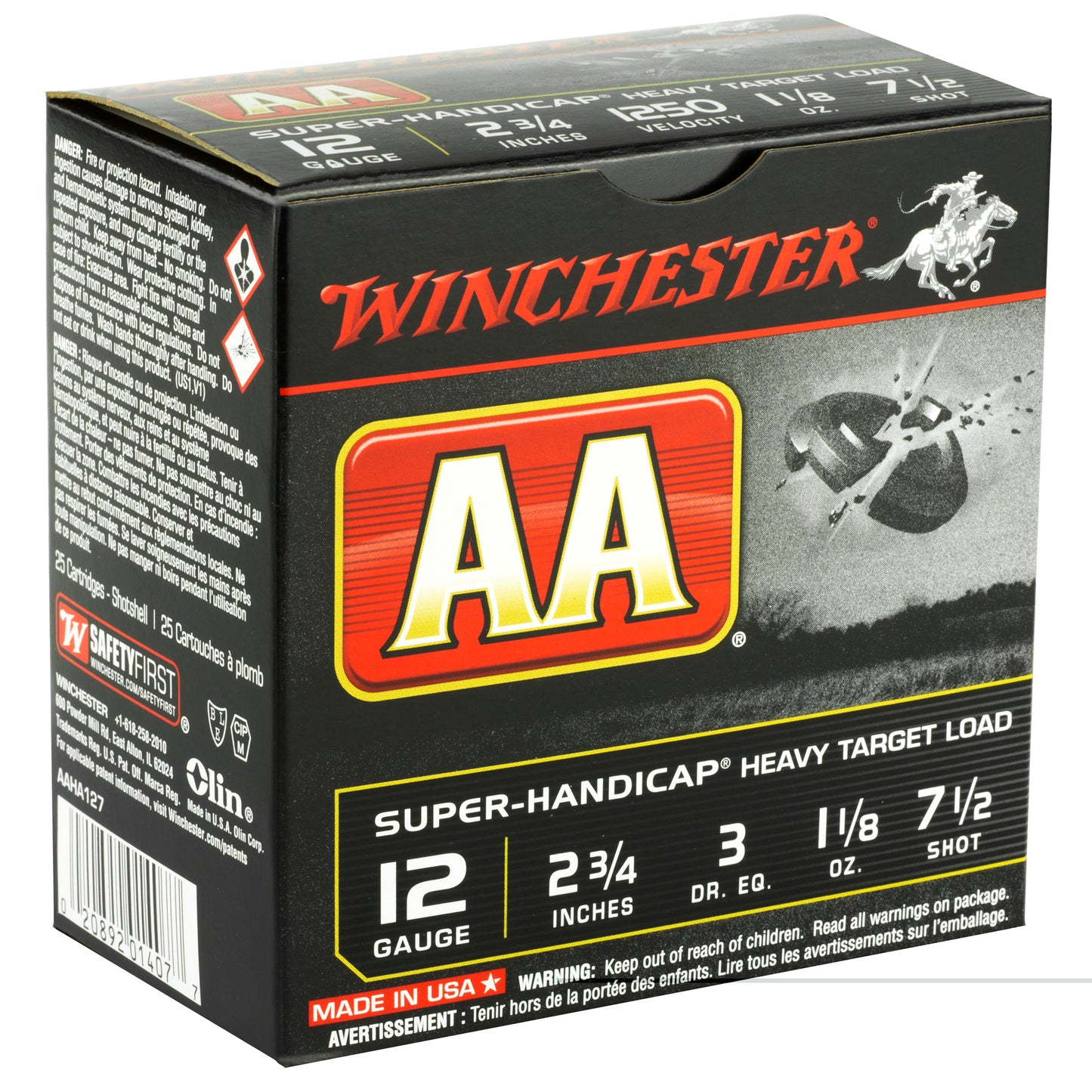 Winchester, AA Super Handicap, 12Ga 2.75", #7.5, Shotshell, 25 Round Box