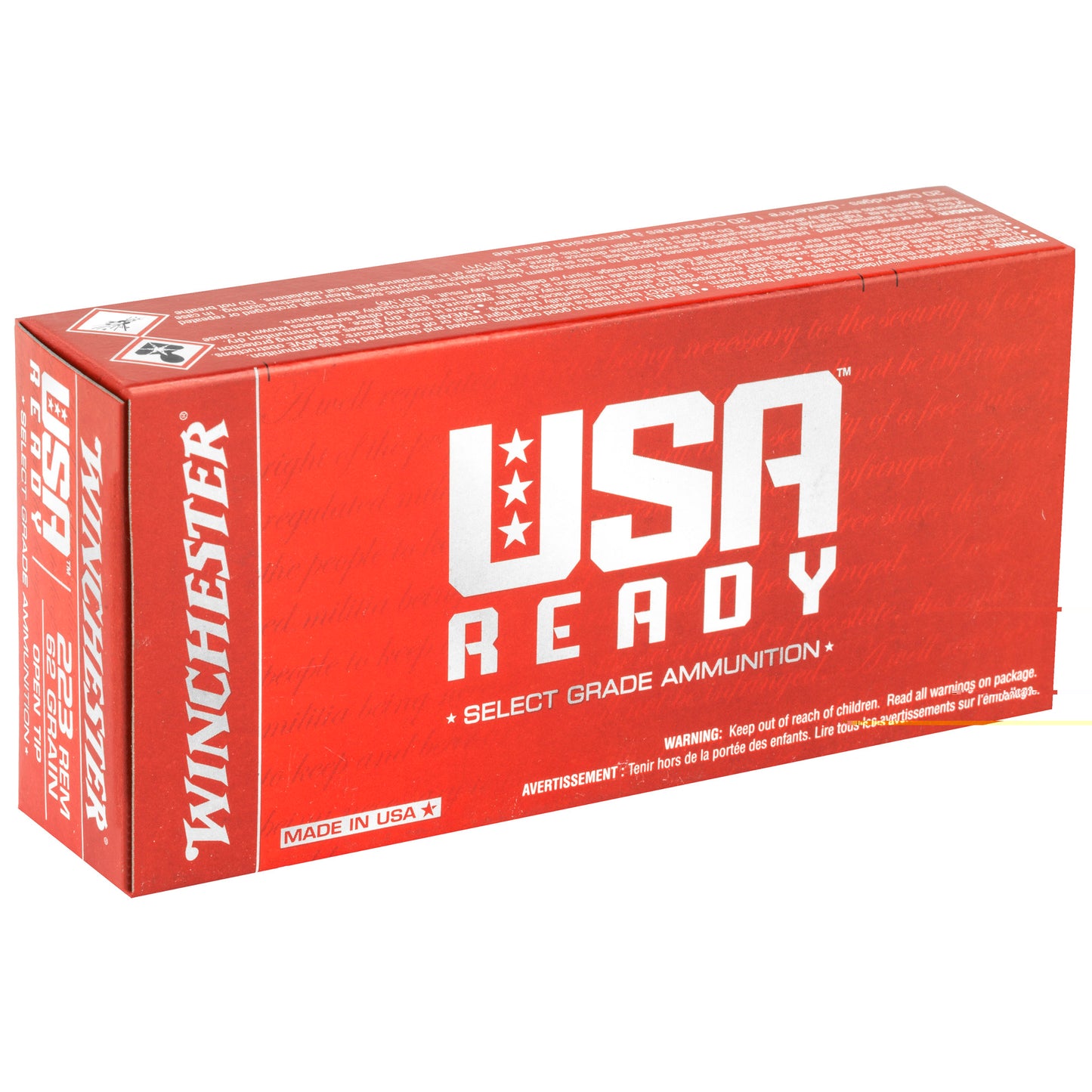 Winchester, USA Ready, 223 Remington, 62Gr, Open Tip, 20 Round Box