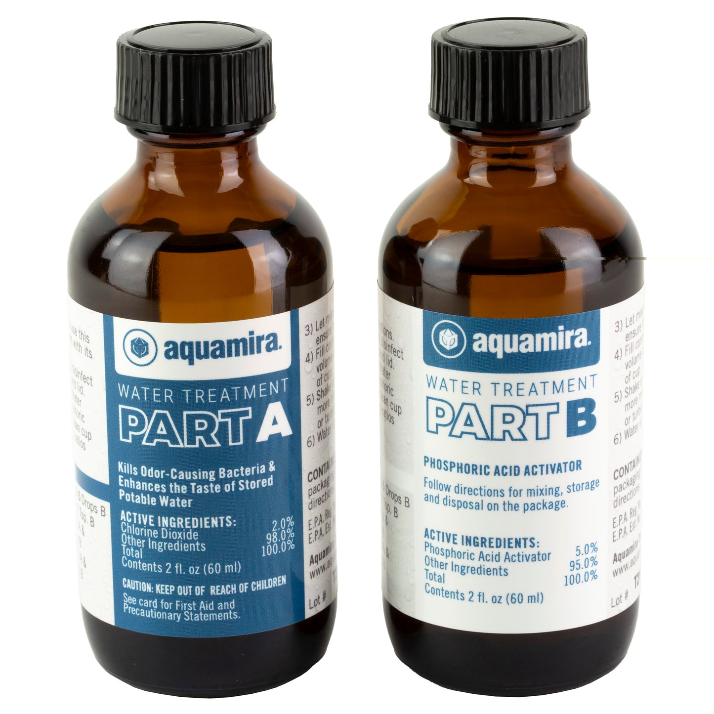 Aquamira, Water Treatment Drops, 2 oz, Glass Bottles, Treats Up to 30 Gallons of Water