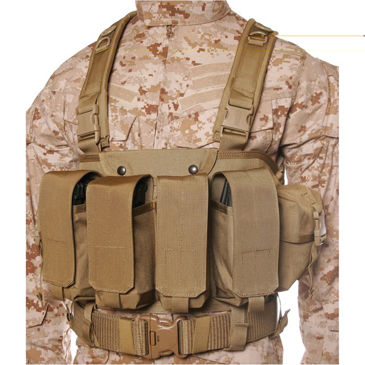 BLACKHAWK, Commando Chest Harness, 4 Magazine Pouches, Coyote Tan