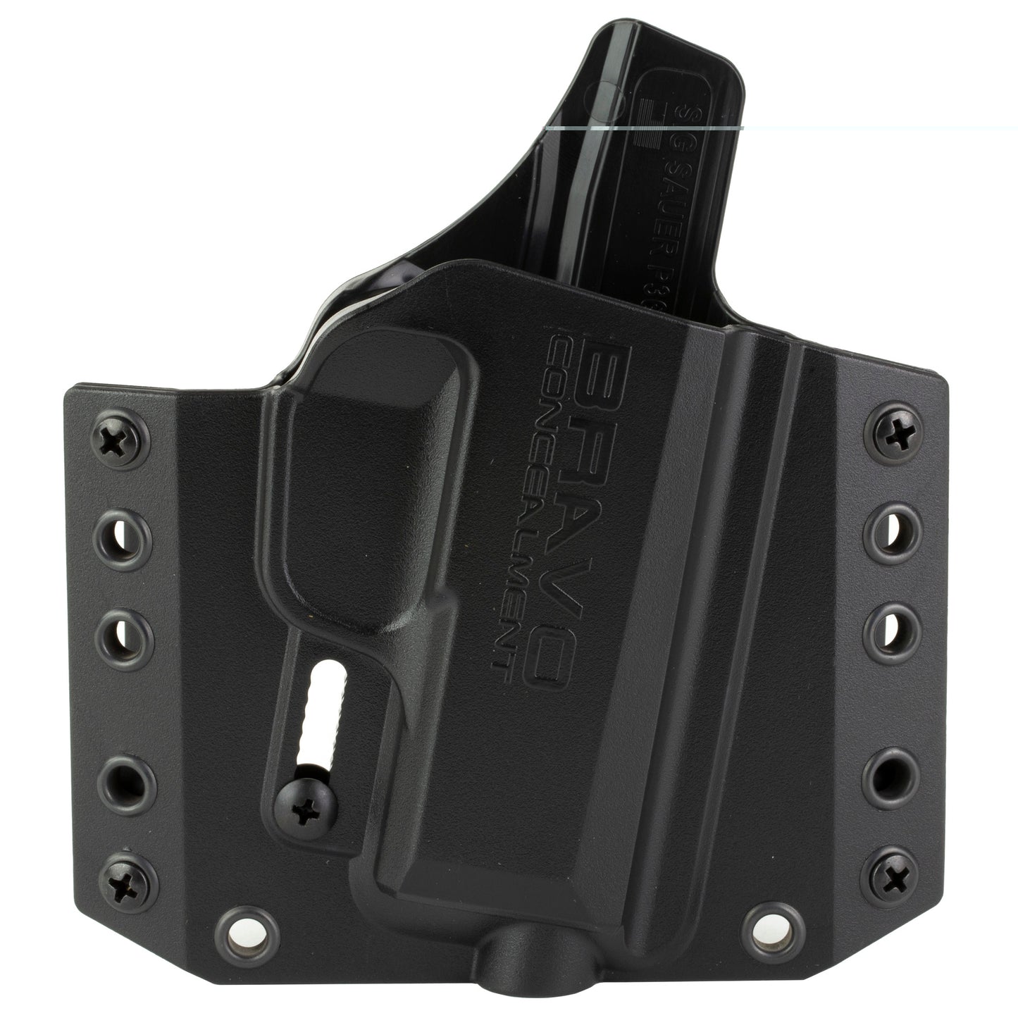 Bravo Concealment, BCA, OWB Concealment Holster, 1.5" Belt Loops, Fits Sig Sauer P365, Right Hand, Black, Polymer