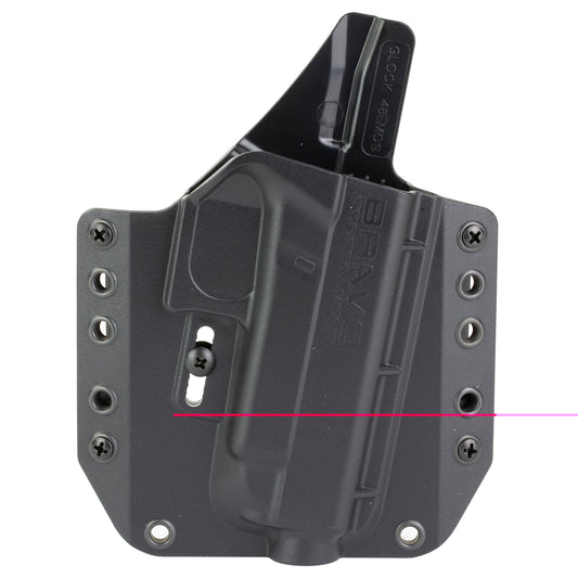 Bravo Concealment, BCA, OWB Concealment Holster, 1.5" Belt Loops, For Glock 48/48 MOS, Right Hand, Black, Polymer