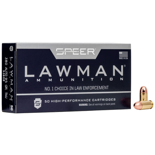 Speer, Lawman, .380 ACP, 95 Grain, Total Metal Jacket, 50 Round Box