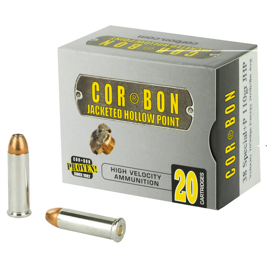 CorBon, Self Defense, .38 Special, 110 Grain, Jacketed Hollow Point, +P, 20 Round Box