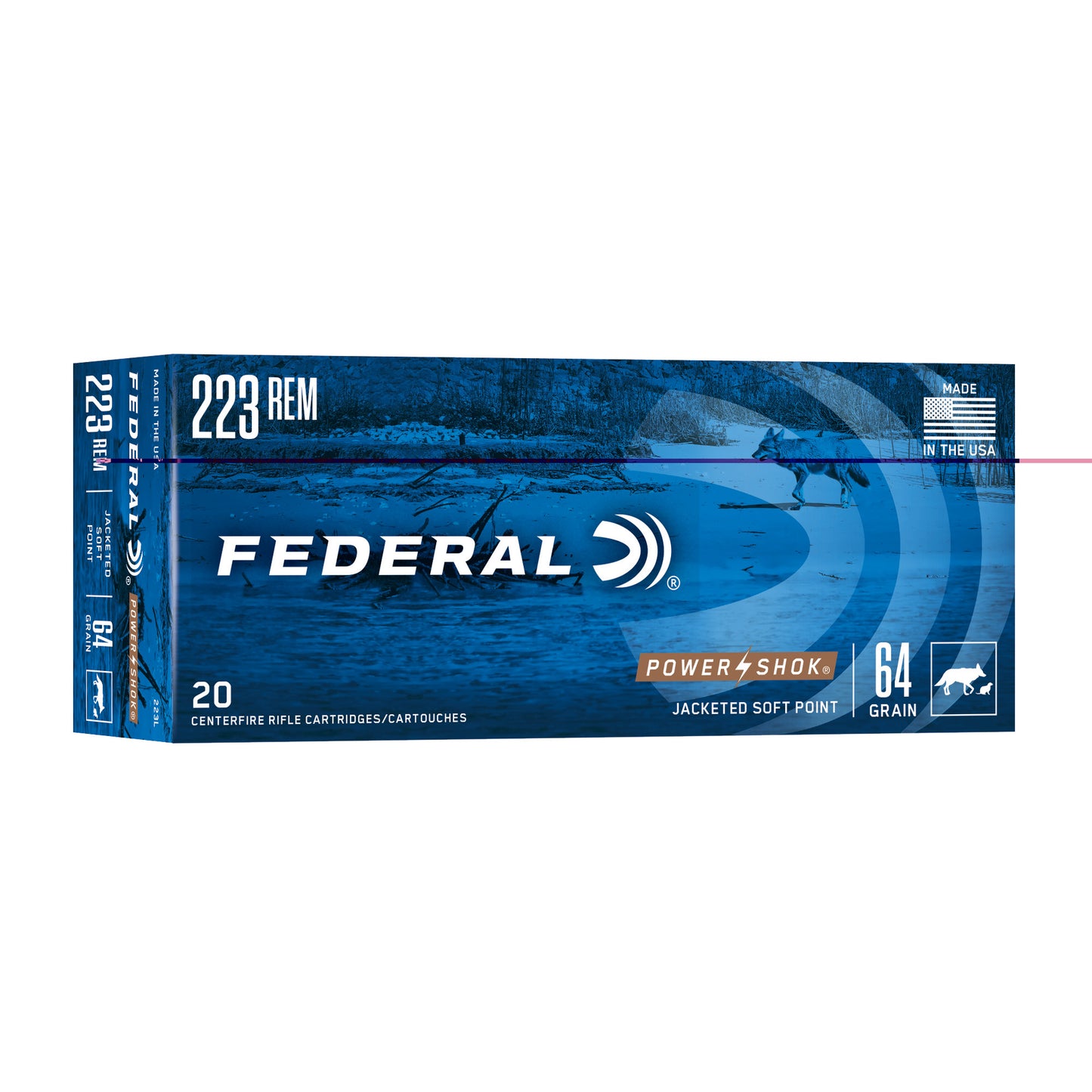 Federal, PowerShok, 223REM, 64 Grain, Soft Point, 20 Round Box