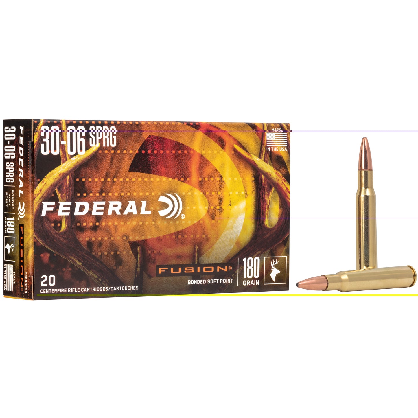 Federal, Fusion, 30-06, 180 Grain, Boat Tail, 20 Round Box