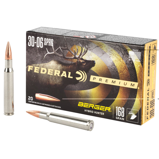 Federal, Premium, Berger Hybrid Hunter, 30-06, 168 Grain, 20 Round Box