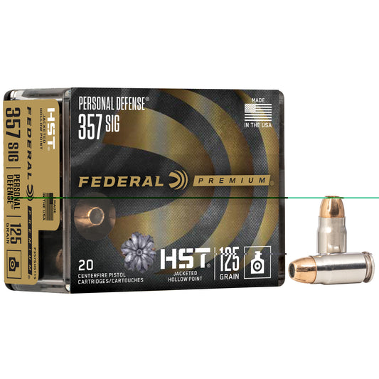 Federal, Premium, .357 SIG, 125 Grain, Jacketed Hollow Point, 20 Round Box