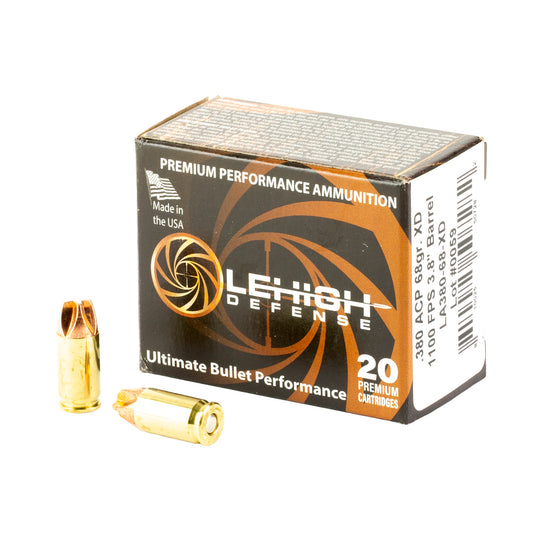 Lehigh Defense, Xtreme Defense, .380ACP, 68 Grain, XD FTM, 20 Round Box