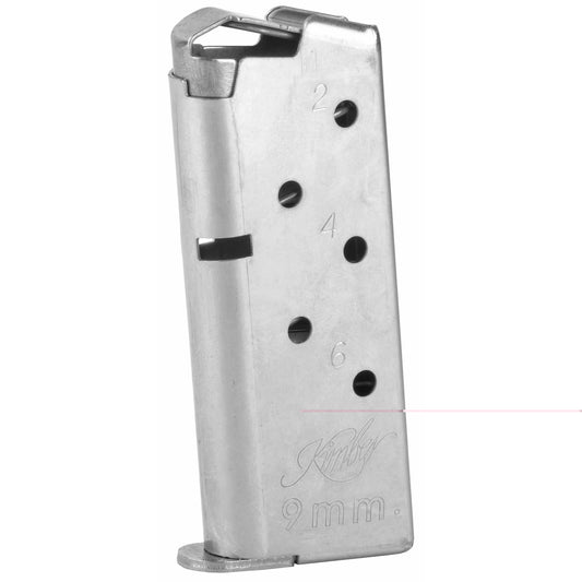 Kimber, Magazine, 9MM, 6 Rounds, Fits Kimber Micro 9 & EVO SP, Stainless