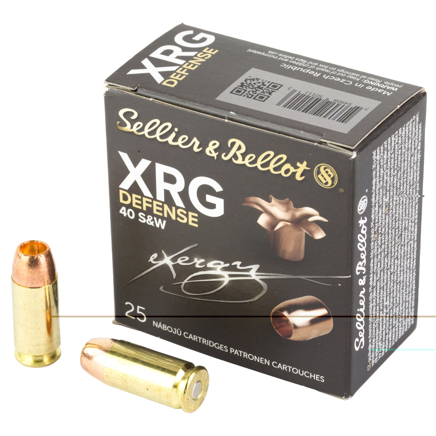 Sellier & Bellot, XRG, 40 S&W, 130 Grain, Jacketed Hollow Point, 25 Round Box