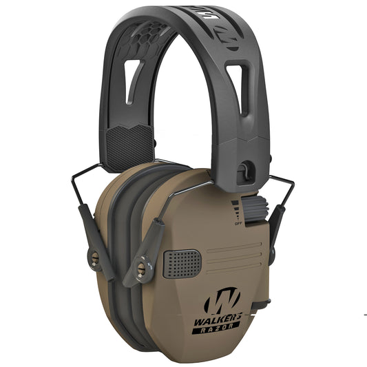Walker's, Razor, Rubber Headband, Electronic Earmuff, Flat Dark Earth WARNING