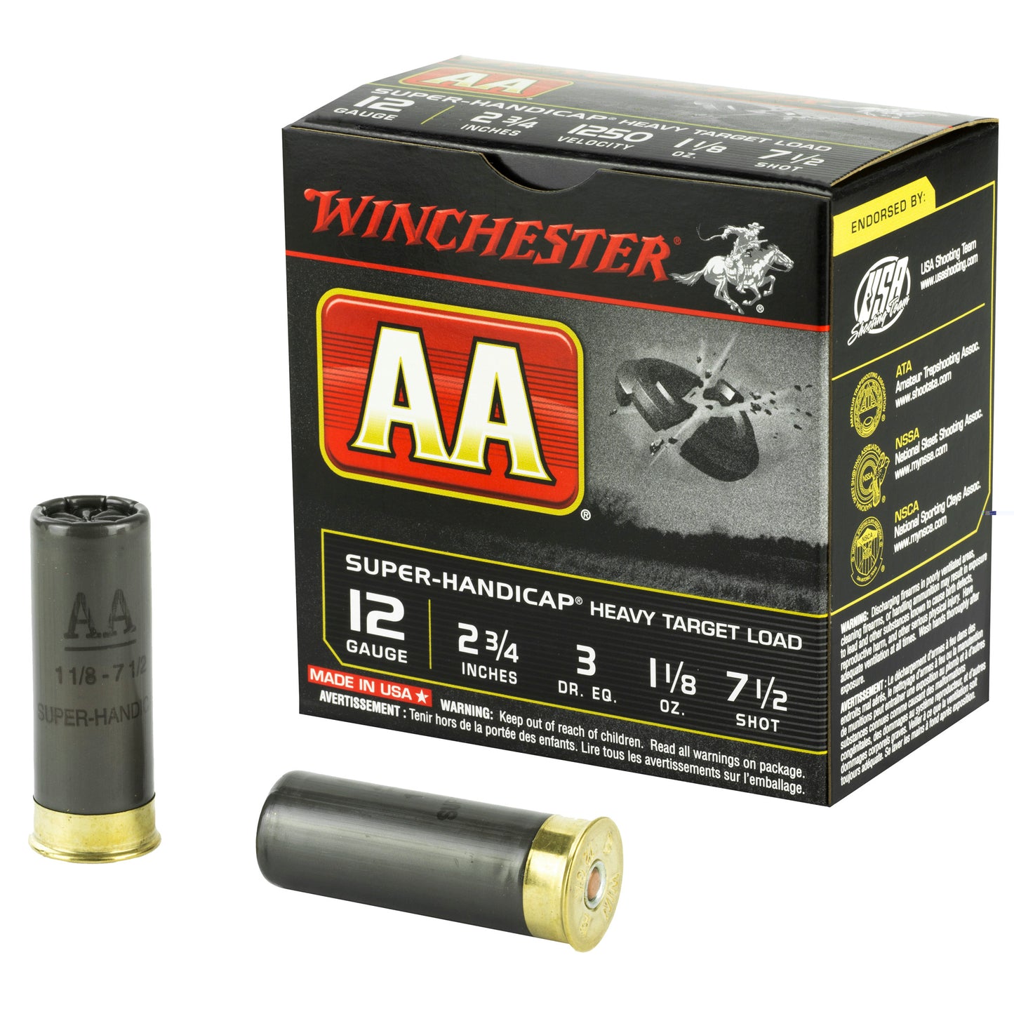 Winchester, AA Super Handicap, 12Ga 2.75", #7.5, Shotshell, 25 Round Box