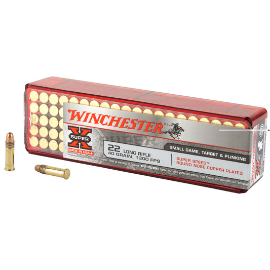 Winchester, Super-X, 22LR, 40 Grain, Super Speed Round Nose, Copper Plated, 100 Round Box