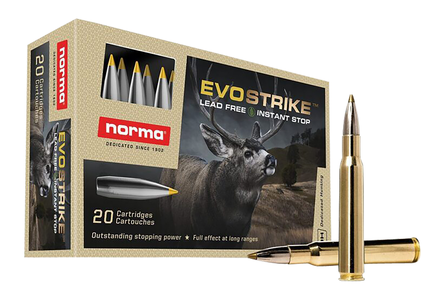 Norma Ammunition 20177342 Dedicated Hunting Evostrike 30-06 Springfield 139 gr Polymer Tip Boat Tail 20 Round Box
