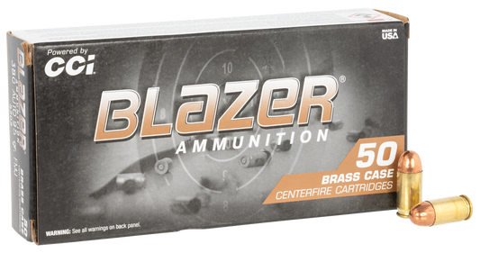 CCI 5202 Blazer Brass Handgun 380 ACP 95 gr Full Metal Jacket 50 Round Box