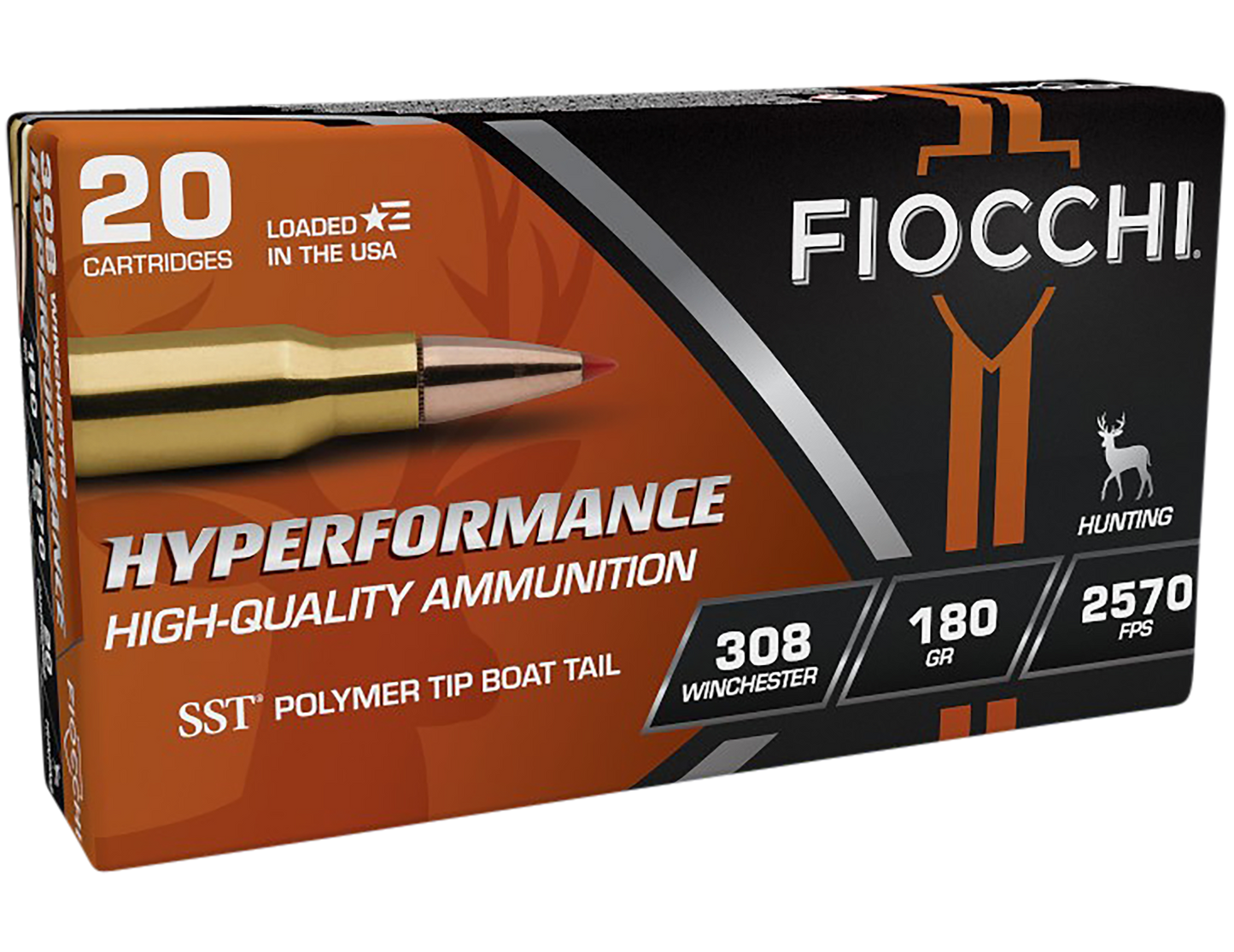 Fiocchi 308HSC Hyperformance 308 Win 180 gr Super Shock Tip 20 Round Box