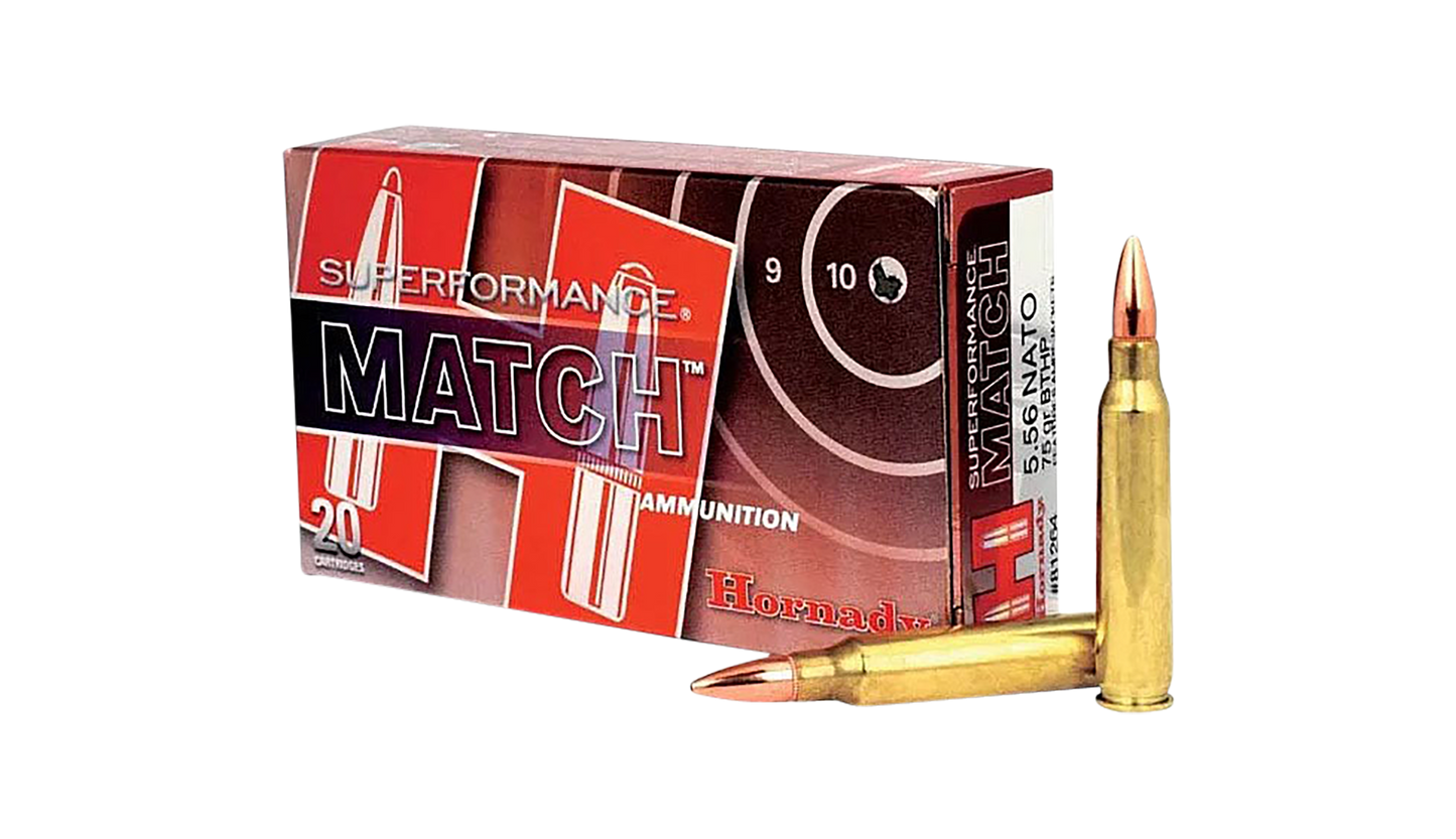 Hornady 81264 Superformance Match 5.56x45mm NATO 75 gr Hollow Point Boat Tail Match 20 Round Box
