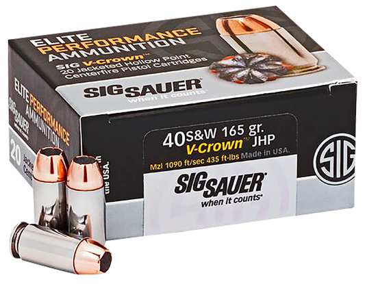 Sig Sauer E40SW120 Elite Defense 40 S&W 165 gr Jacket Hollow Point 20 Round Box
