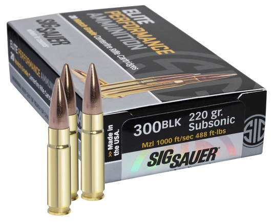 Sig Sauer E300A220 Elite Match Grade 300 Blackout 220 gr Open Tip Match 20 Round Box