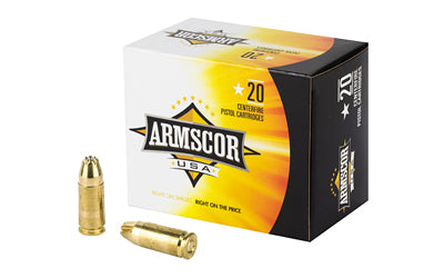 Armscor, 9MM, 124 Grain, Jacketed Hollow Point, 20 Round Box