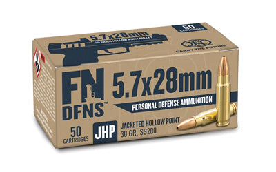 FN America, Personal Defense, 5.7X28MM, 30 Grain, Jacketed Hollow Point, 50 Round Box