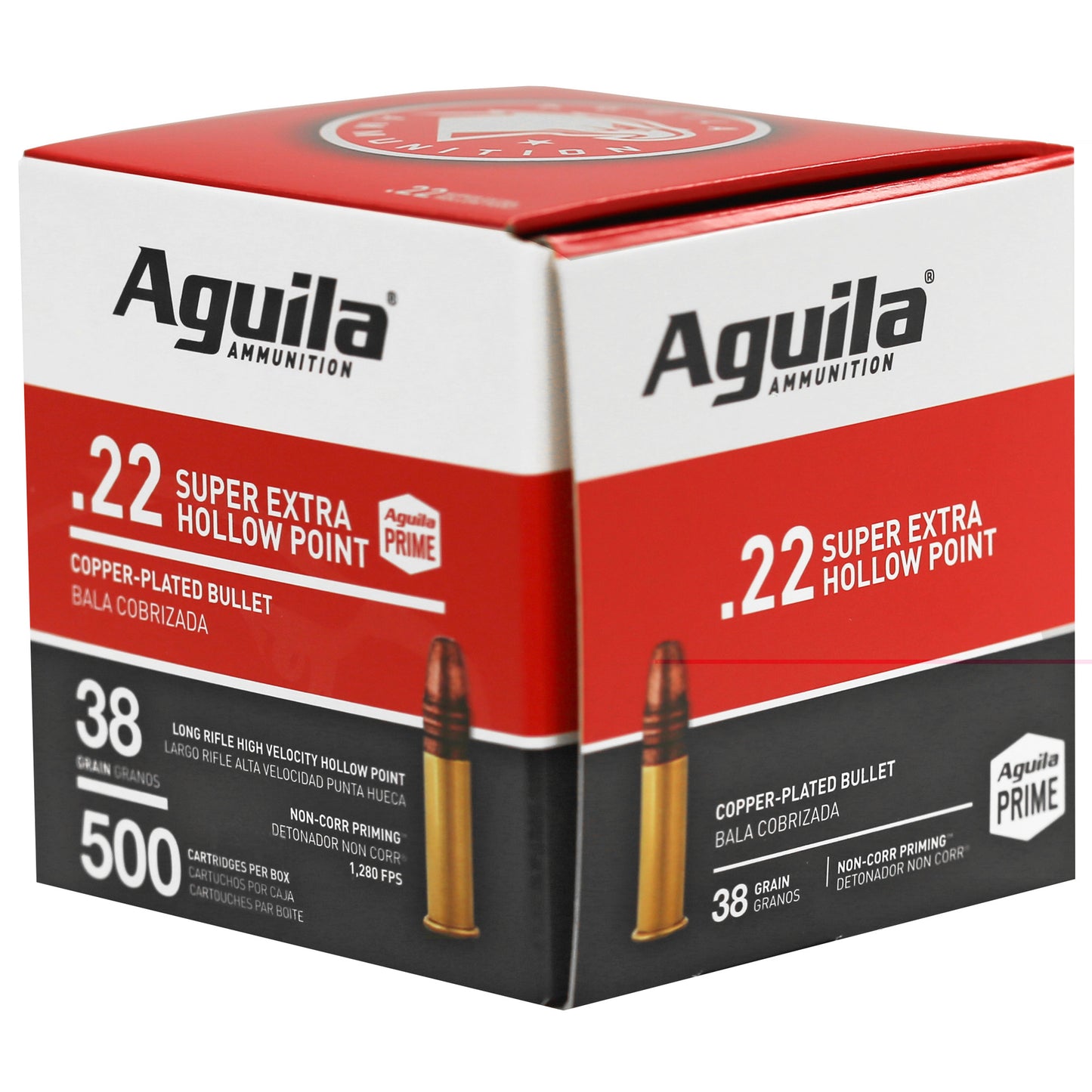 Aguila, Rimfire, .22 LR, 38 Grain, Hollow Point, Hi-Velocity, 500 Round Box