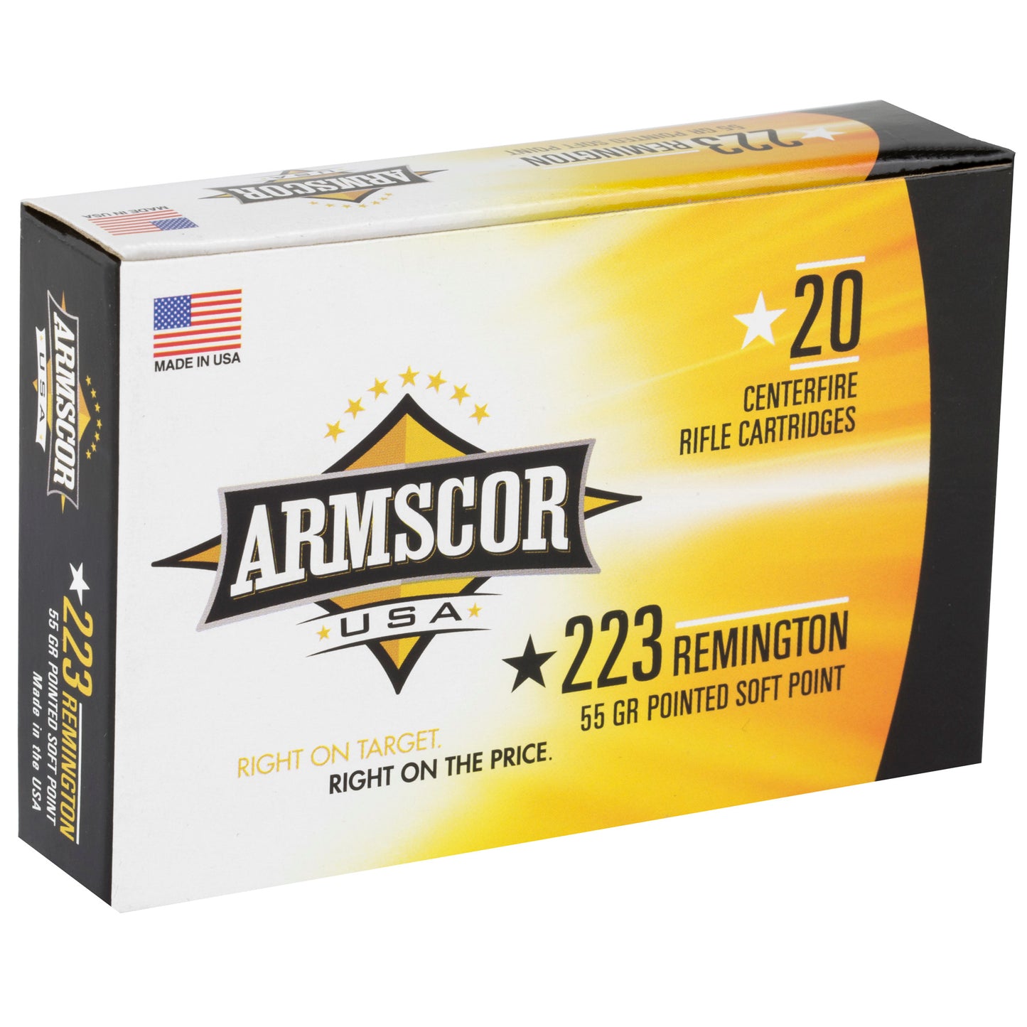 Armscor, 223 Rem, 55 Grain, Pointed Soft Point, 20 Round Box