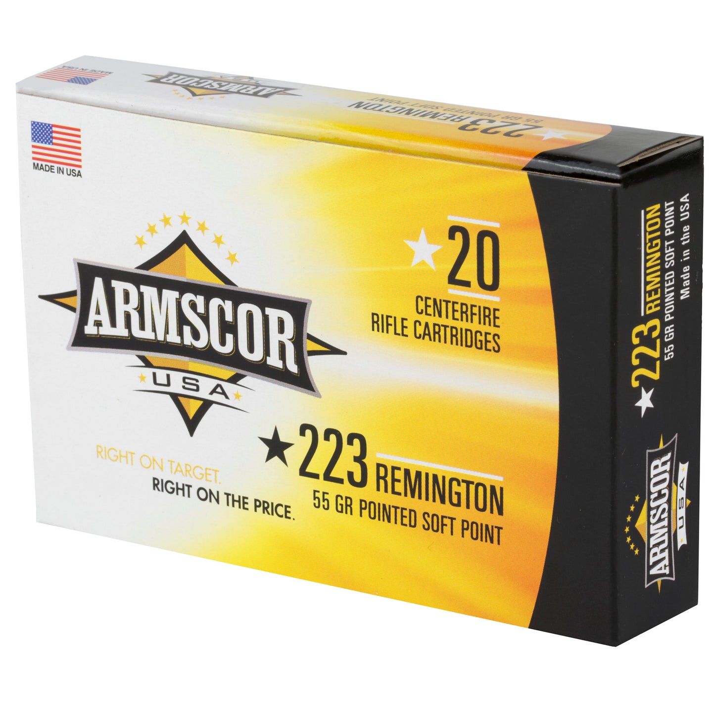 Armscor, 223 Rem, 55 Grain, Pointed Soft Point, 20 Round Box