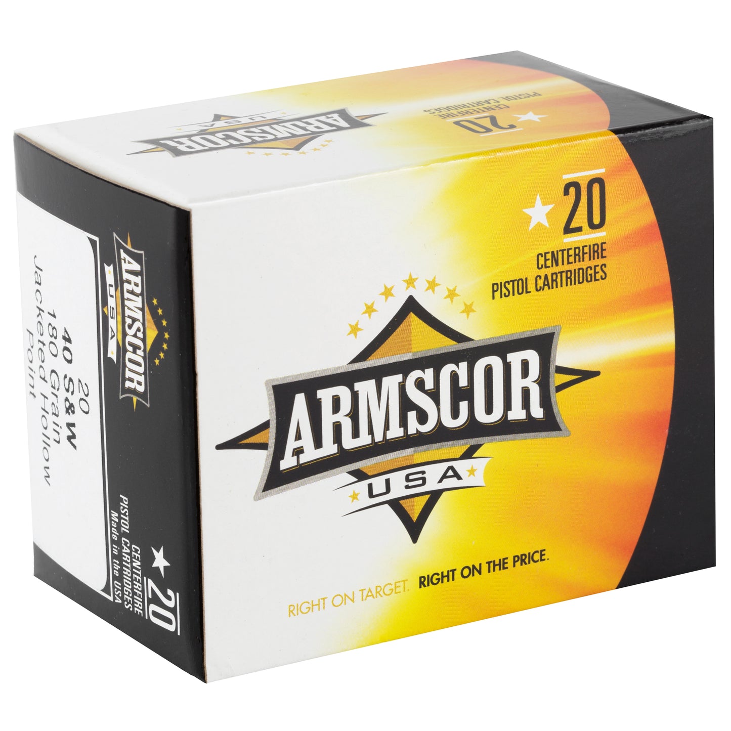 Armscor, .40 S&W, 180 Grain, Jacketed Hollow Point, 20 Round Box
