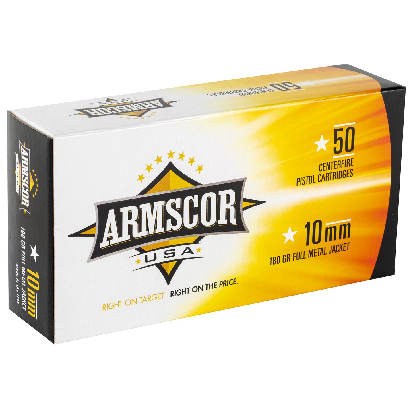 Armscor, 10MM, 180 Grain, Full Metal Jacket, 50 Round Box