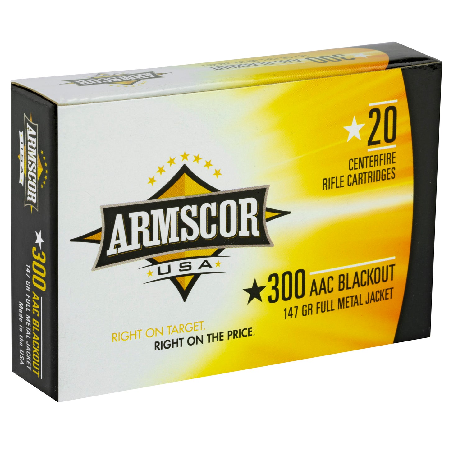 Armscor, .300 AAC Blackout, 147 Grain, Full Metal Jacket, 20 Round Box