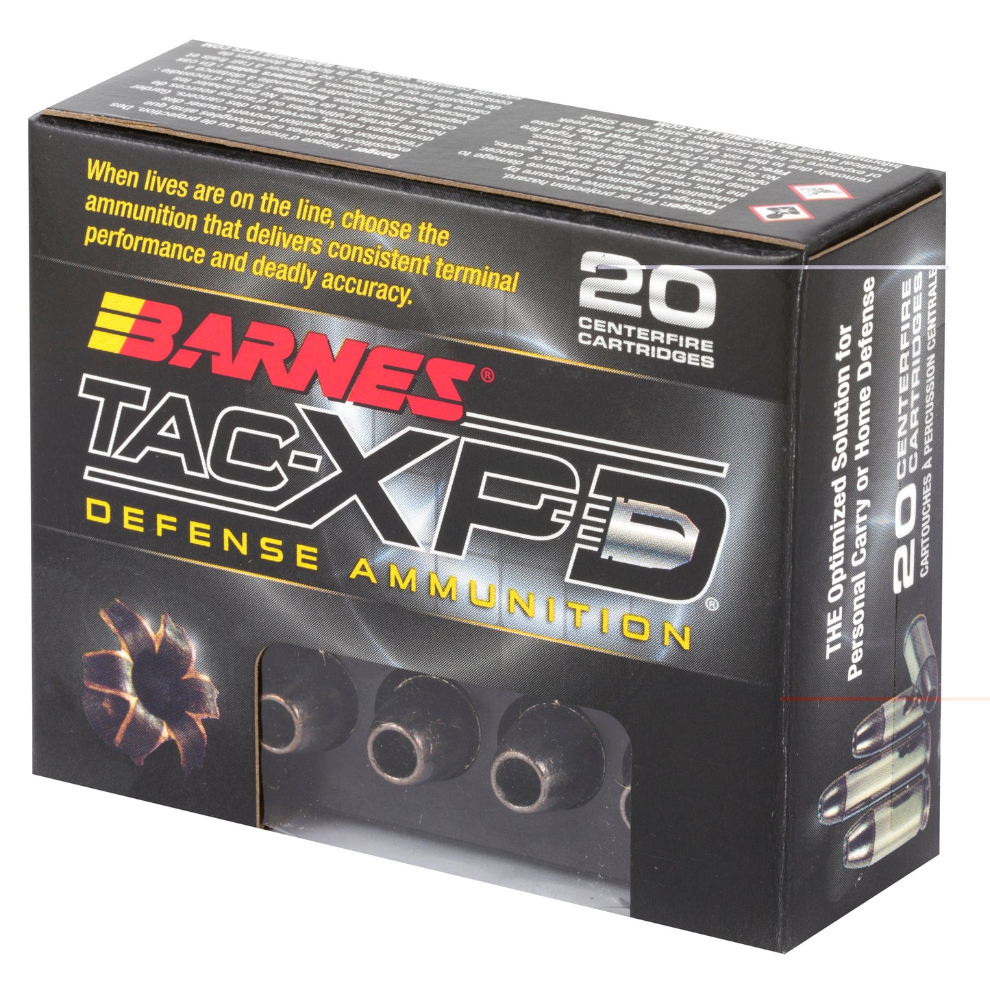 Barnes, TAC-XPD, .380 ACP, 80 Grain, TAC-XP, Hollow Point, Lead Free, 20 Round Box