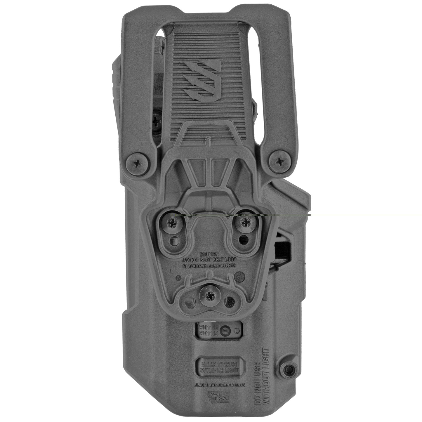 BLACKHAWK, T-Series L2D, Duty Holster, Right Hand, Fits Glock 17/22/31 With TLR1/TLR2, Includes Jacket Slot Belt Loop, Black Basketweave Finish