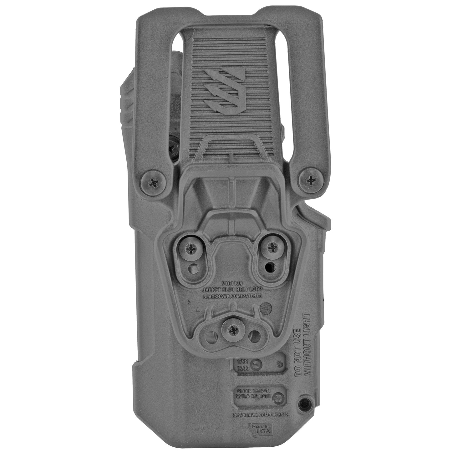 BLACKHAWK, T-Series L2D, Duty Holster, Right Hand, Black Finish, Fits Glock 17/22/31 With TLR7, Includes Jacket Slot Belt Loop