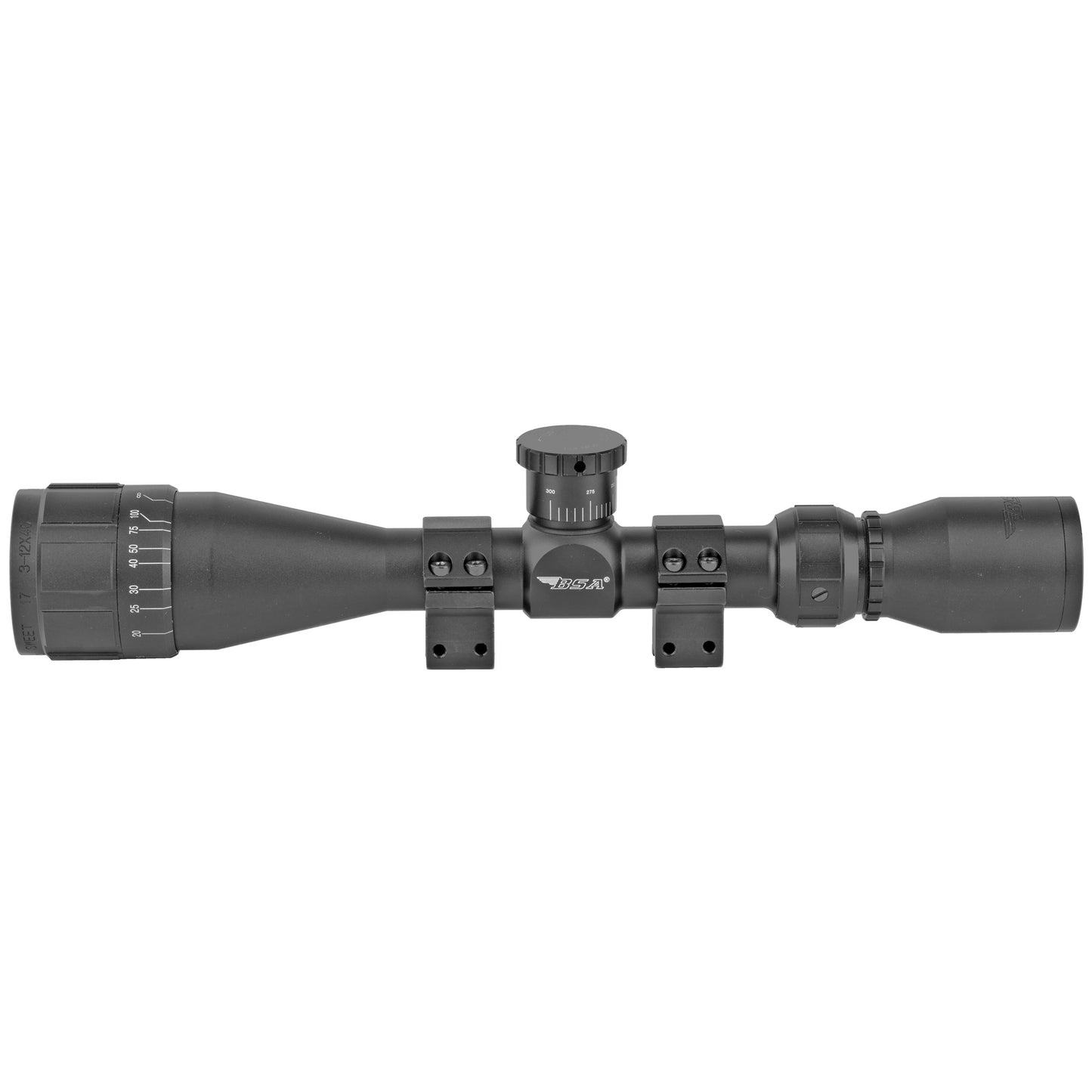 BSA Optics, Sweet 17, Rimfire Scope, 3-12X40mm, 1" Maintube, 30/30 Duplex Reticle, Black, Designed for 17 HMR