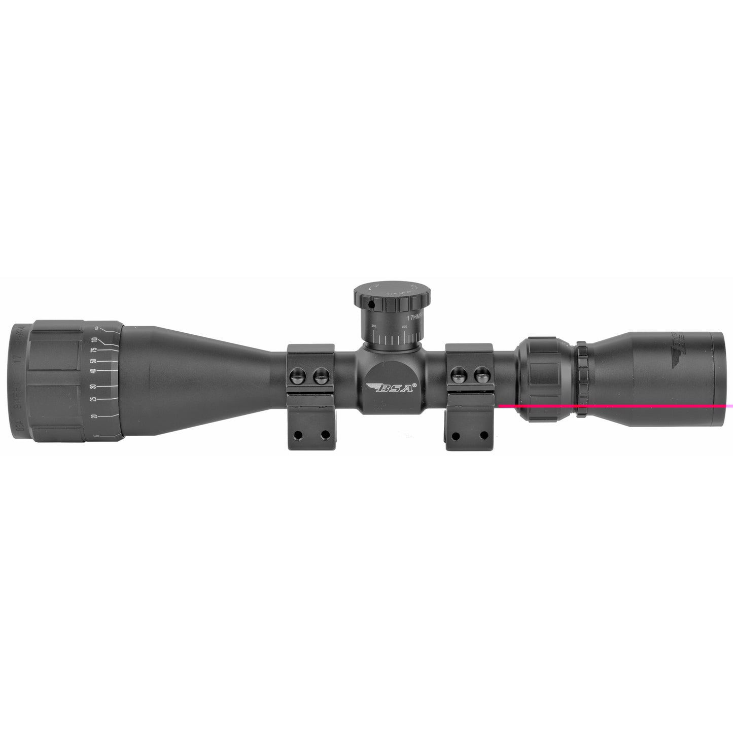 BSA Optics, Sweet 17, Rimfire Scope, 3-9X40, 1" Maintube, 30/30 Duplex Reticle, Black Color, Designed for 17 HMR