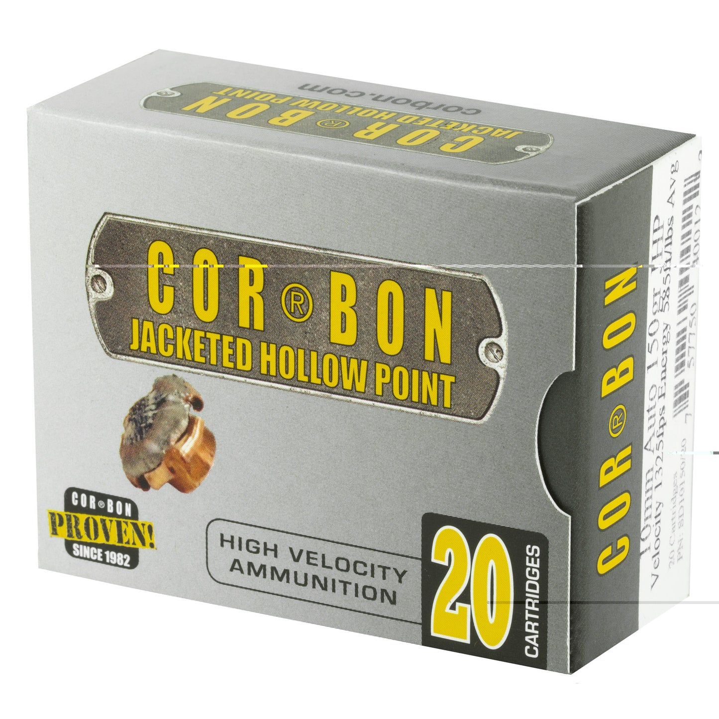 CorBon, Self Defense, 10MM, 150 Grain, Jacketed Hollow Point, 20 Round Box