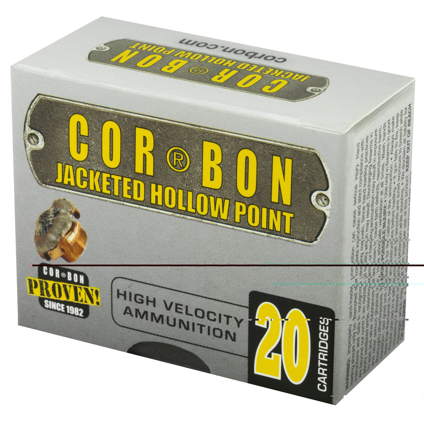 CorBon, Self Defense, 380ACP, 90 Grain, Jacketed Hollow Point, 20 Round Box