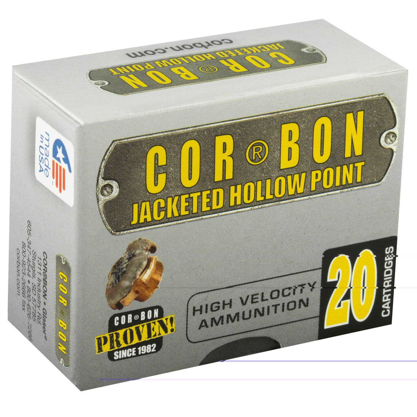 CorBon, Self Defense, 380ACP, 90 Grain, Jacketed Hollow Point, 20 Round Box