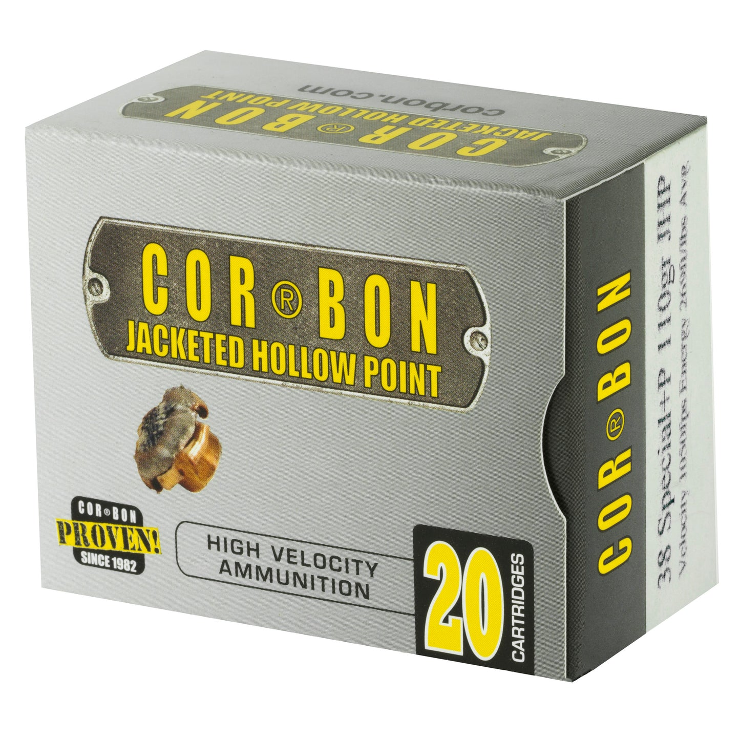 CorBon, Self Defense, .38 Special, 110 Grain, Jacketed Hollow Point, +P, 20 Round Box