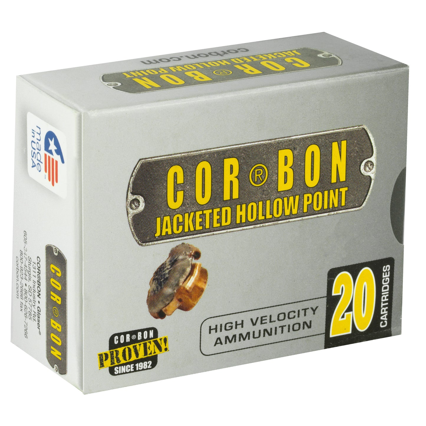 CorBon, Self Defense, 45ACP, 230 Grain, Jacketed Hollow Point, +P, 20 Round Box