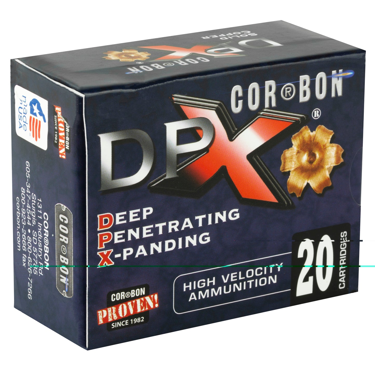 CorBon, Deep Penetrating X Bullet, 45ACP, 160 Grain, Barnes X, +P, 20 Round Box