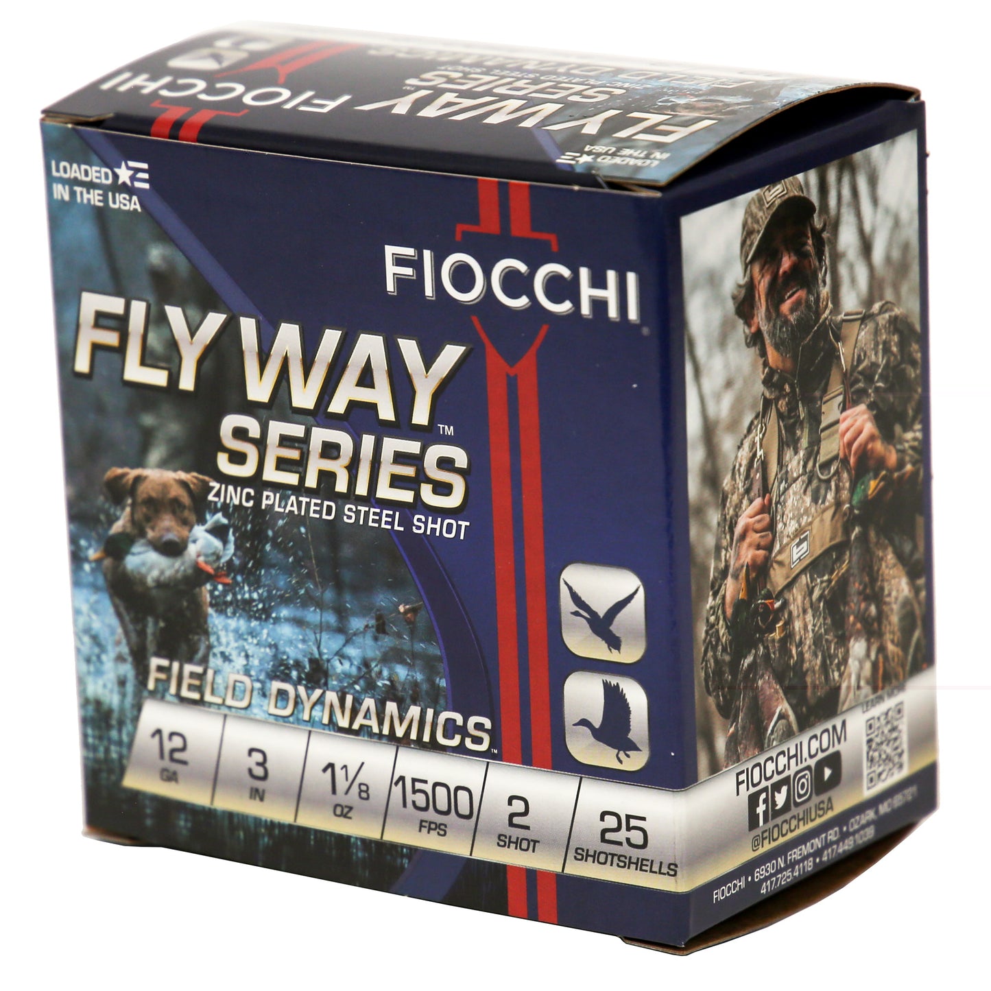 Fiocchi Ammunition, Flyway Steel, 12 Gauge, 3", #2, Steel Shot, Waterfowl, 25 Round Box