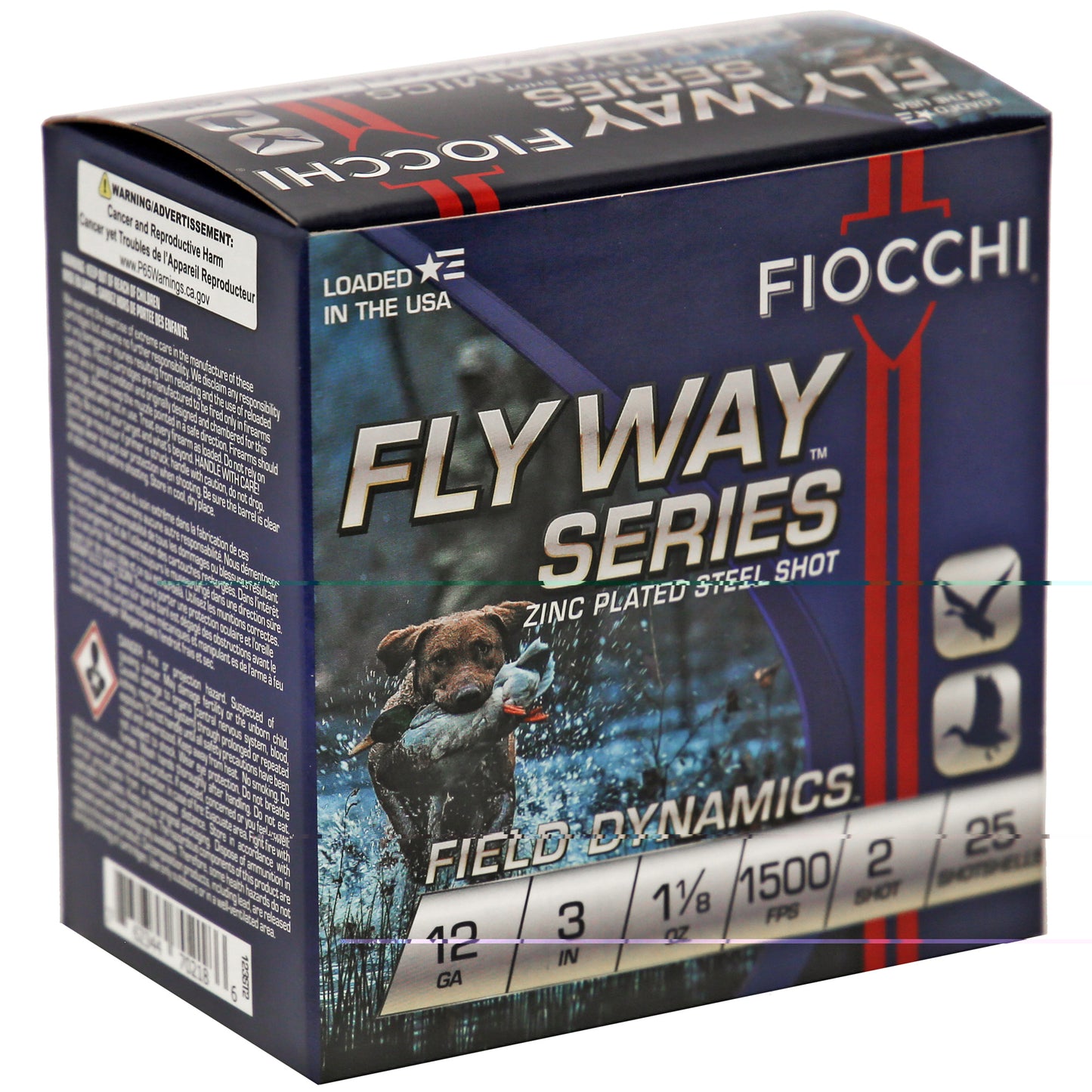 Fiocchi Ammunition, Flyway Steel, 12 Gauge, 3", #2, Steel Shot, Waterfowl, 25 Round Box