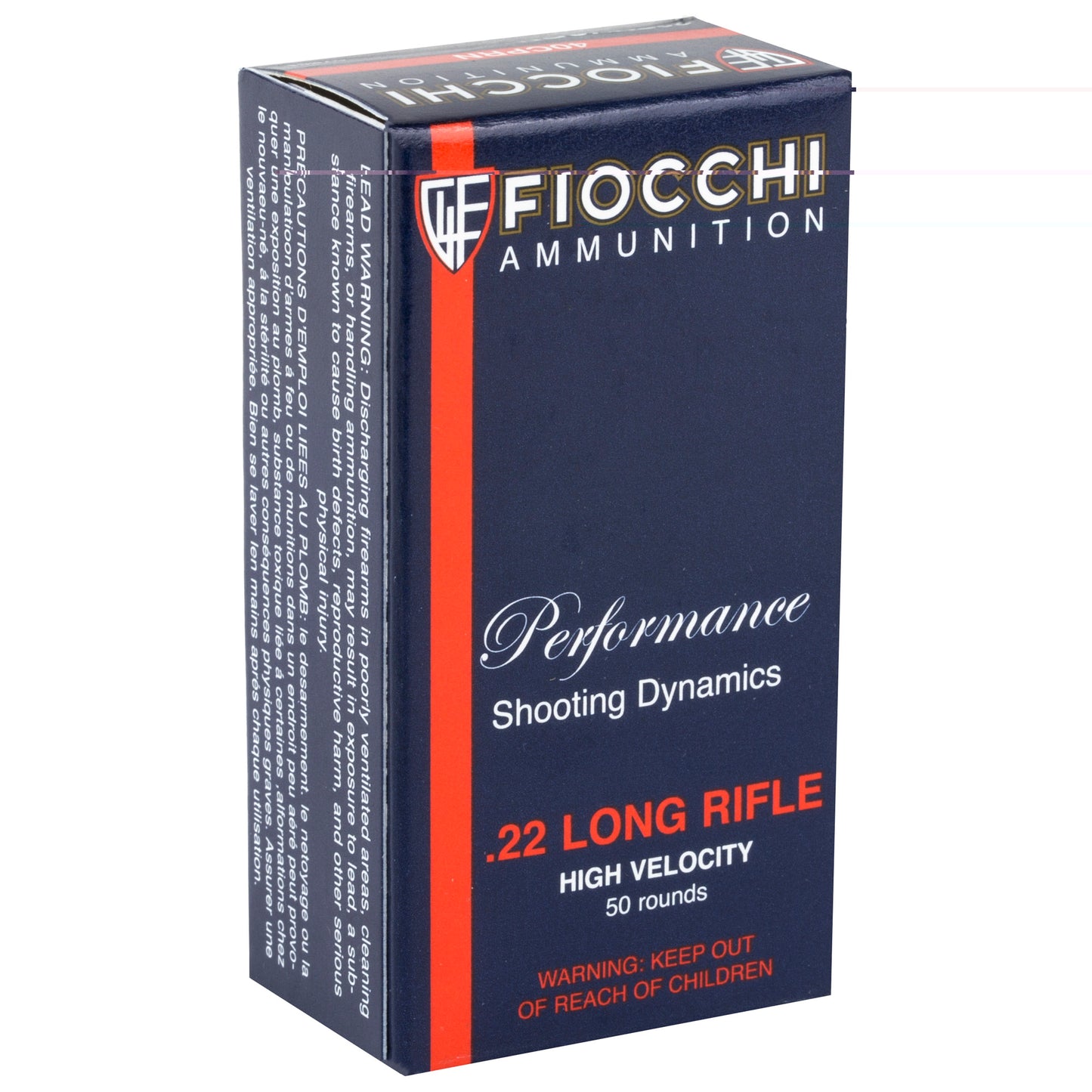 Fiocchi, .22 LR, 40 Grain, Copper Plated Round Nose, 50 Round Box